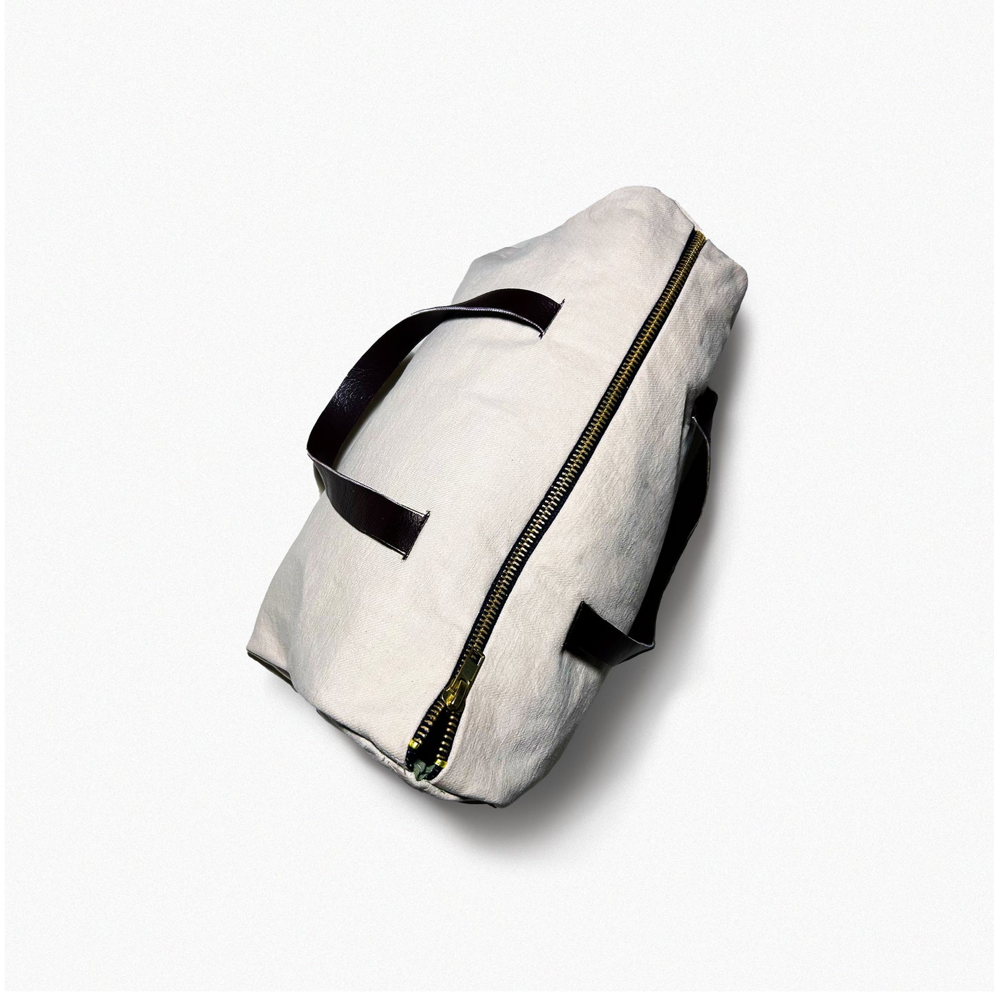 Sage Duffle – Upcycled Denim & Faux Leather