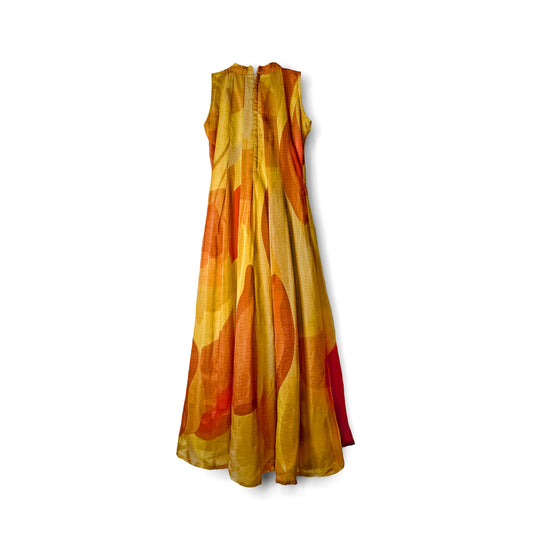 Ra-Printed Organza Panelled Dress