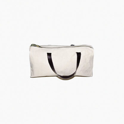Sage Duffle – Upcycled Denim & Faux Leather