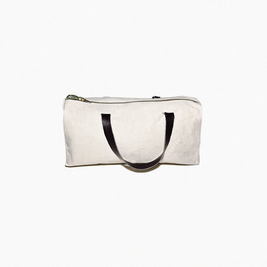 Sage Duffle – Upcycled Denim & Faux Leather