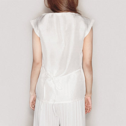 SILKND — Dupion Silk Top in Ivory